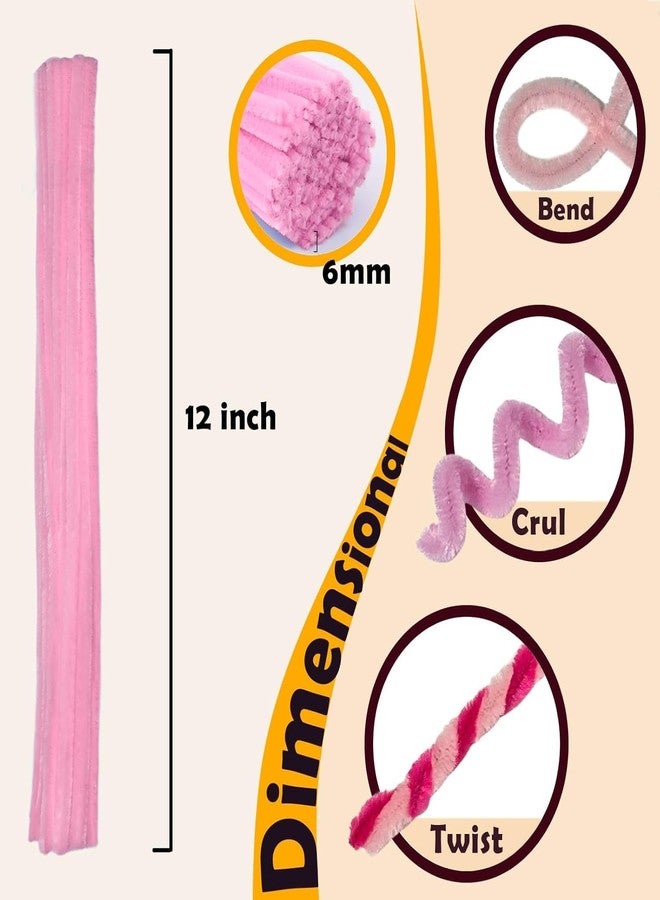 Brille Bee Premium Chenille Stems Pipe Cleaners, Craft Supplies for DIY Art, Floral Creations, School Projects (Pink 150pcs) - Image 4